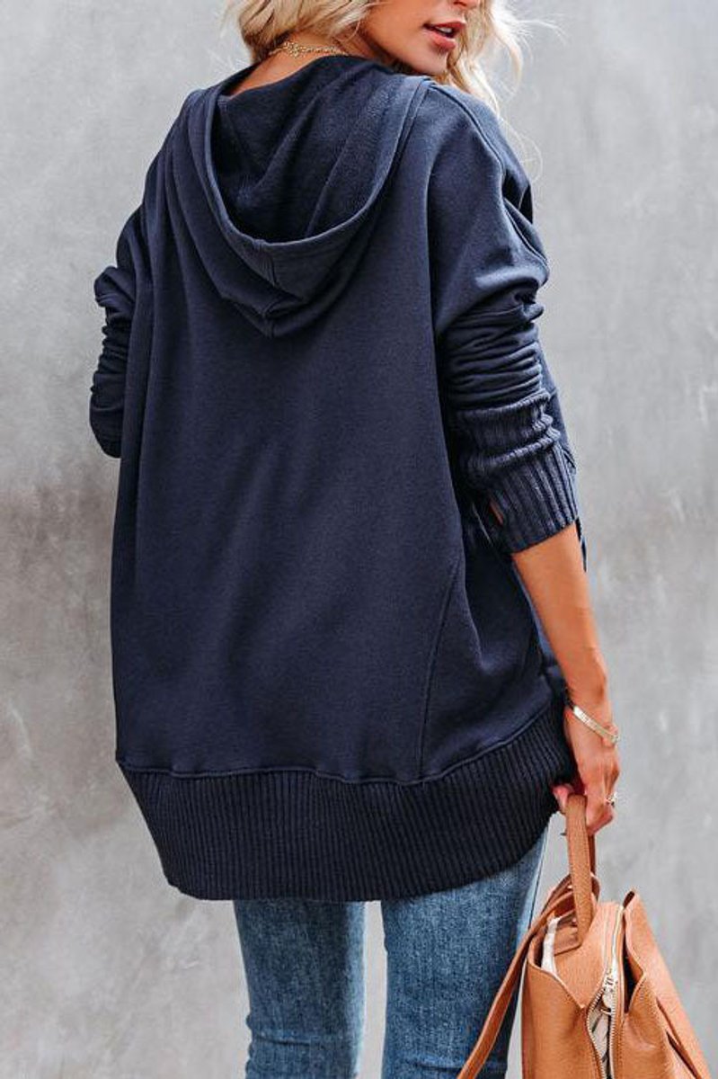 Waverly Oversized Henley Hoodie - Soft Pullover with Snap-Button Placket and Chest Pocket 8