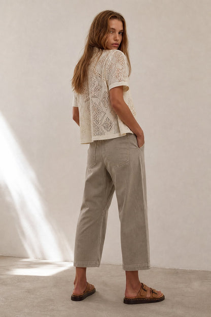 Weekender Wide Leg Pants - Sculpted Denim Trousers with Stretch Waistband 5