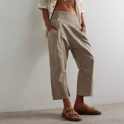 Weekender Wide Leg Pants - Sculpted Denim Trousers with Stretch Waistband 6