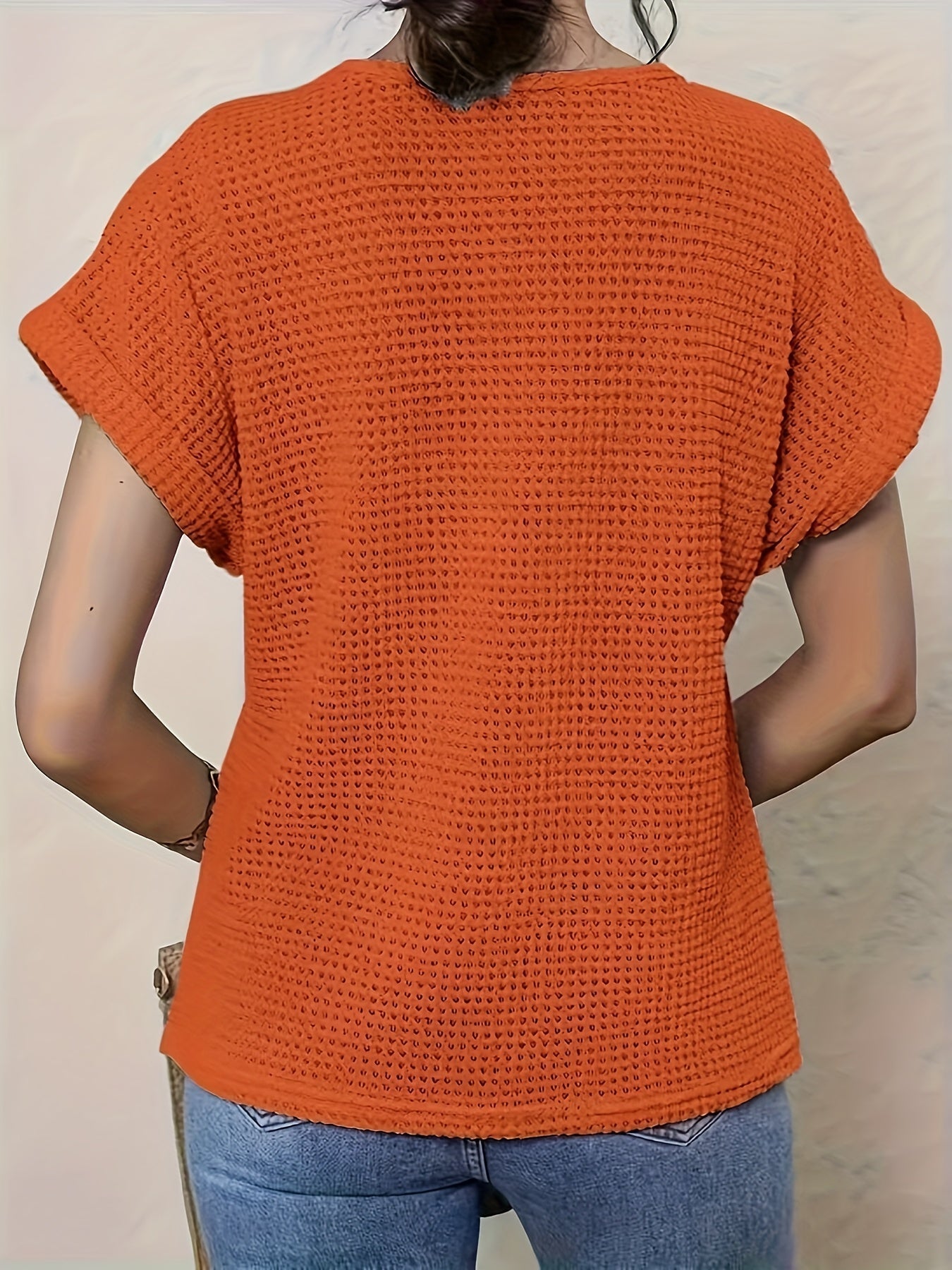 Women's Blouse with Decorative Crochet-Style Neckline Detail 7