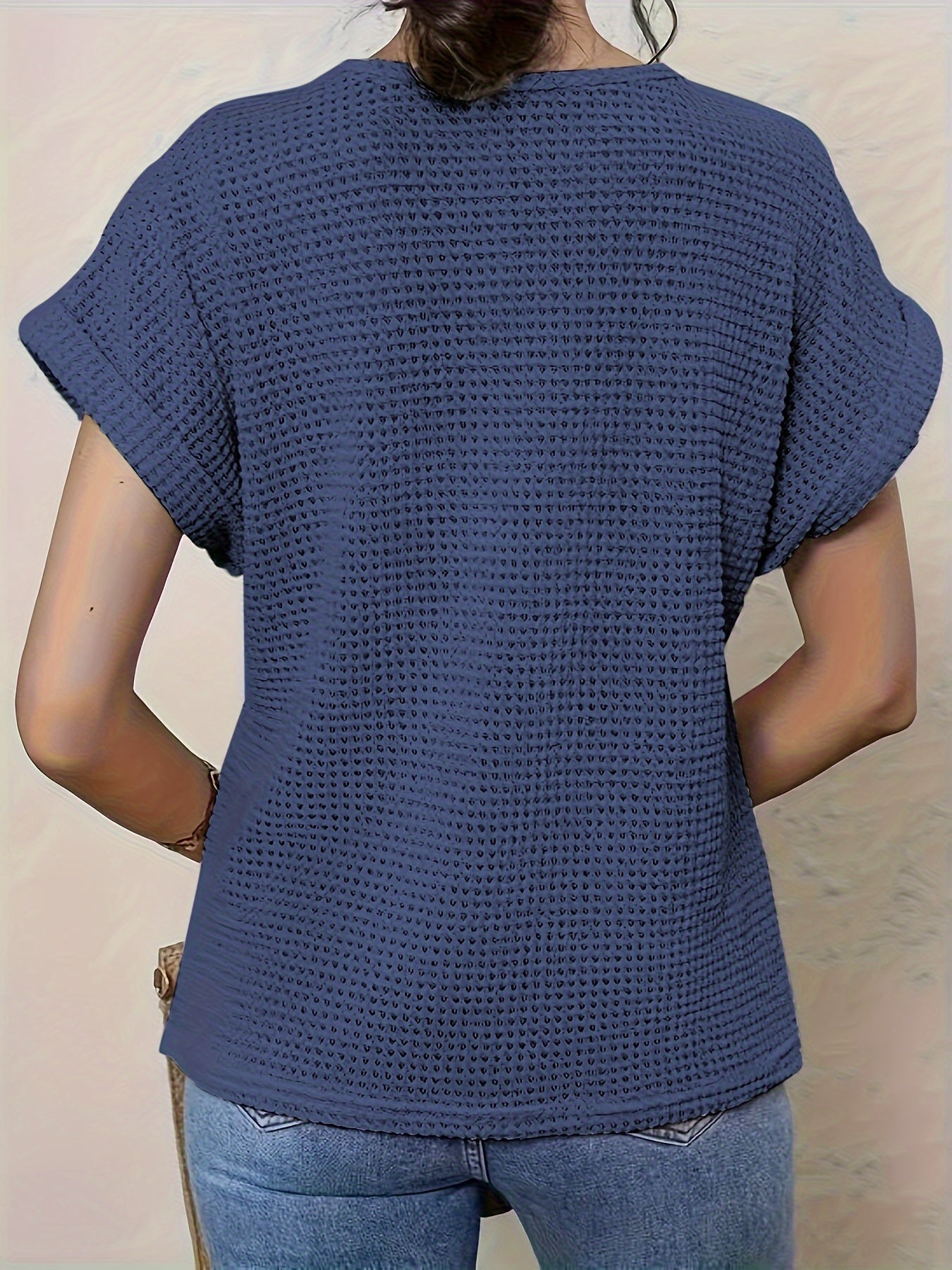 Women's Blouse with Decorative Crochet-Style Neckline Detail 8