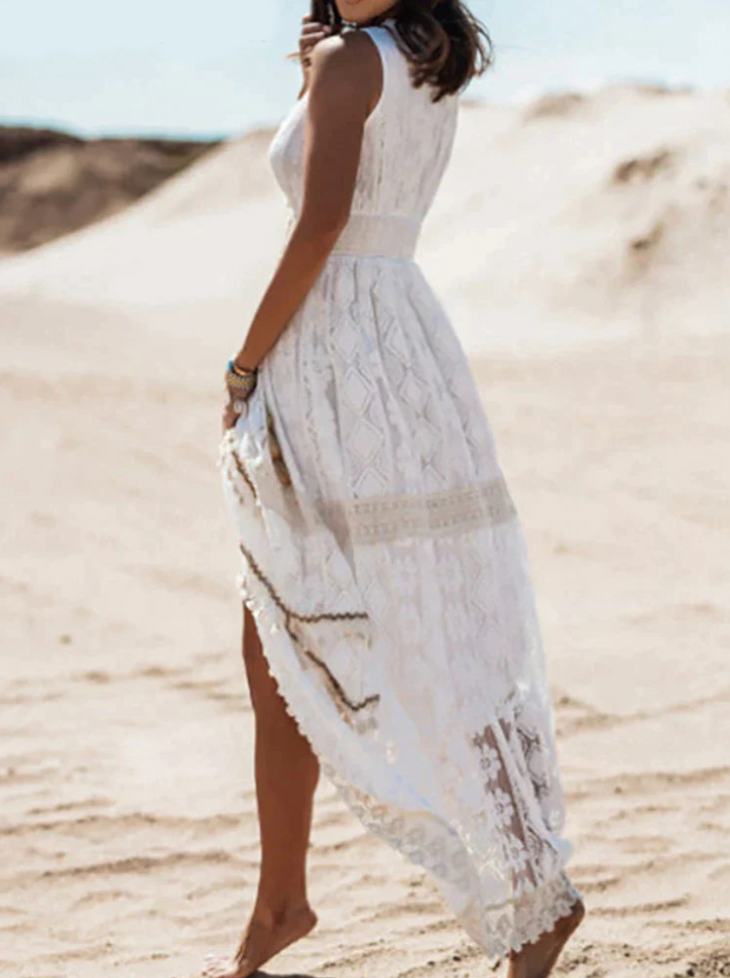 Women's Lace Maxi Dress V-Neck 4