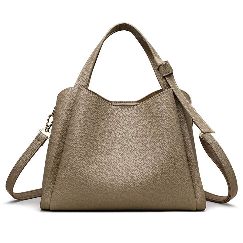 Pebbled vegan leather tote handbag