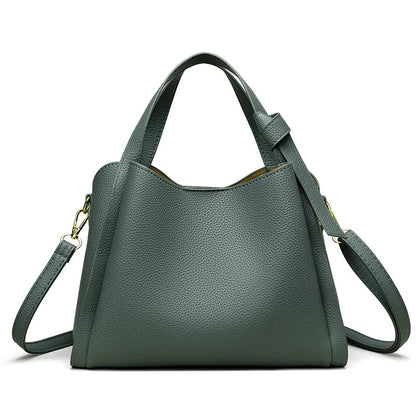 Pebbled vegan leather tote handbag