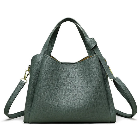 Pebbled vegan leather tote handbag