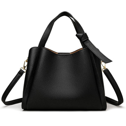 Pebbled vegan leather tote handbag