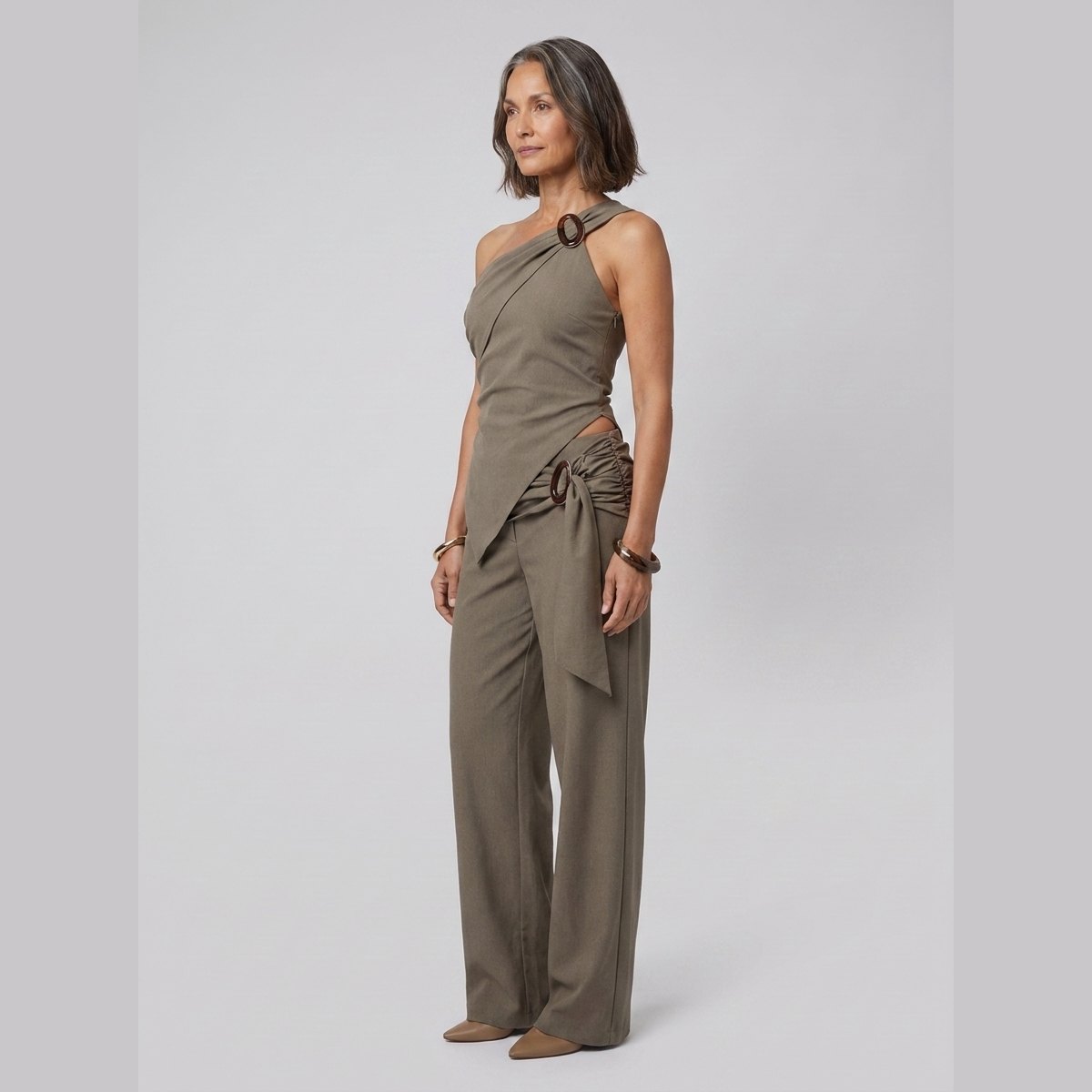 Wren One-Shoulder Top - Asymmetric Hem Woven Going Out Top for Stylish Events 2