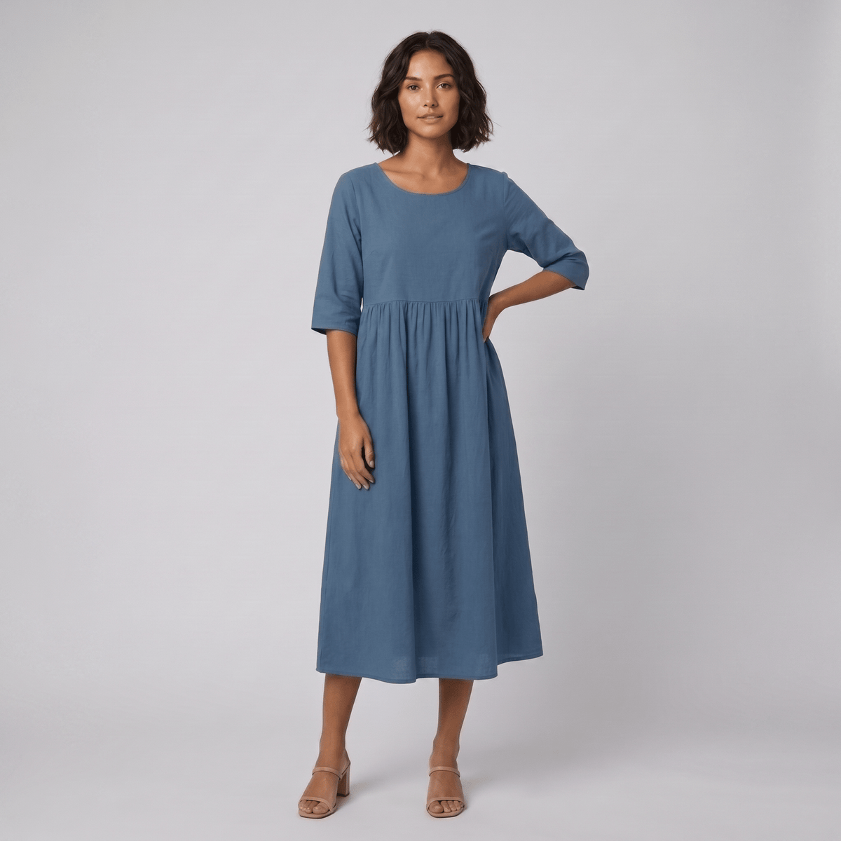 Ysoline - Summer Dresses for Women, Cotton Trapeze Silhouette with Lightweight Sleeves 0