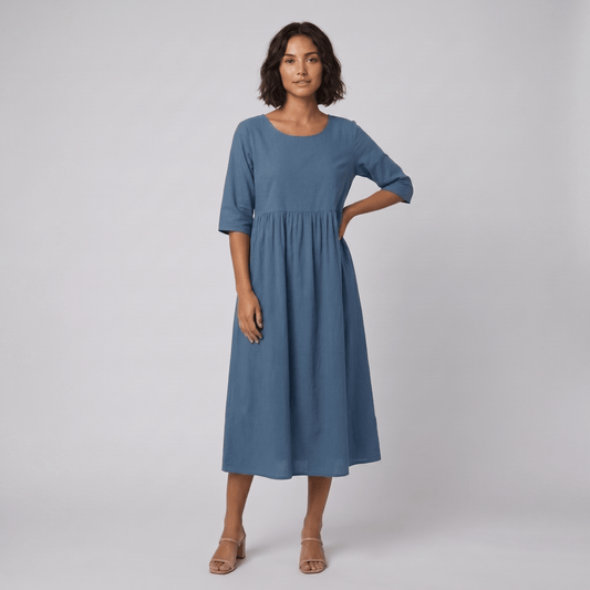 Ysoline - Summer Dresses for Women, Cotton Trapeze Silhouette with Lightweight Sleeves 0