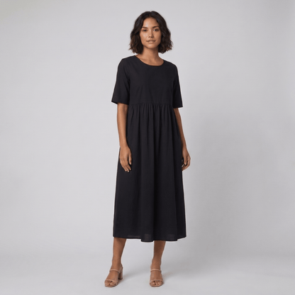 Ysoline - Summer Dresses for Women, Cotton Trapeze Silhouette with Lightweight Sleeves 1