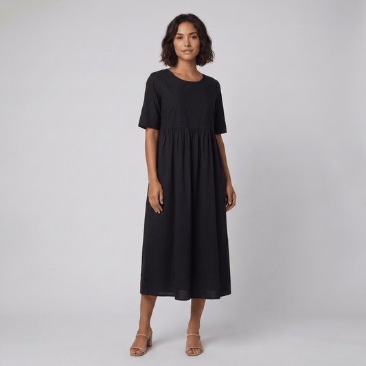 Ysoline - Summer Dresses for Women, Cotton Trapeze Silhouette with Lightweight Sleeves 1