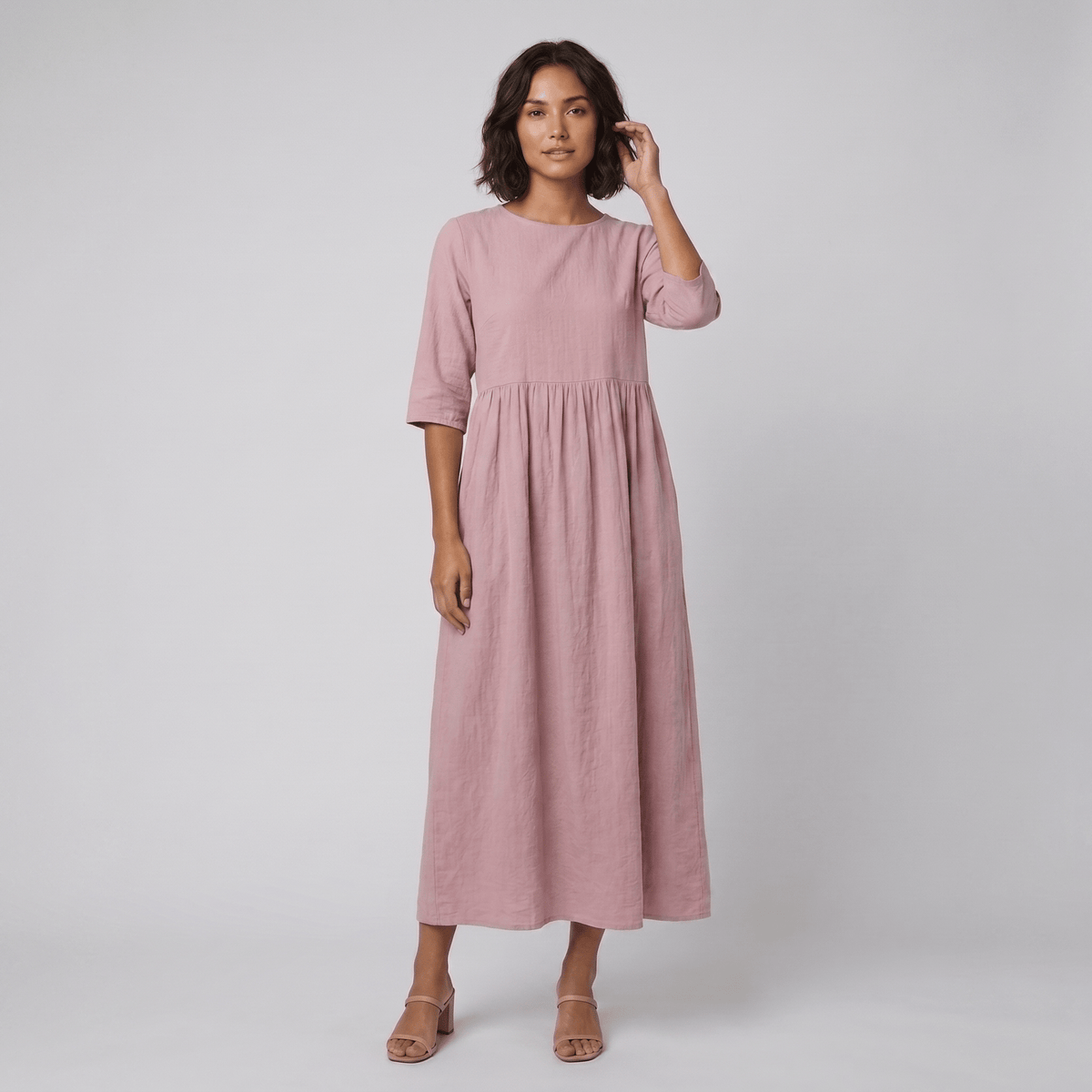 Ysoline - Summer Dresses for Women, Cotton Trapeze Silhouette with Lightweight Sleeves 2