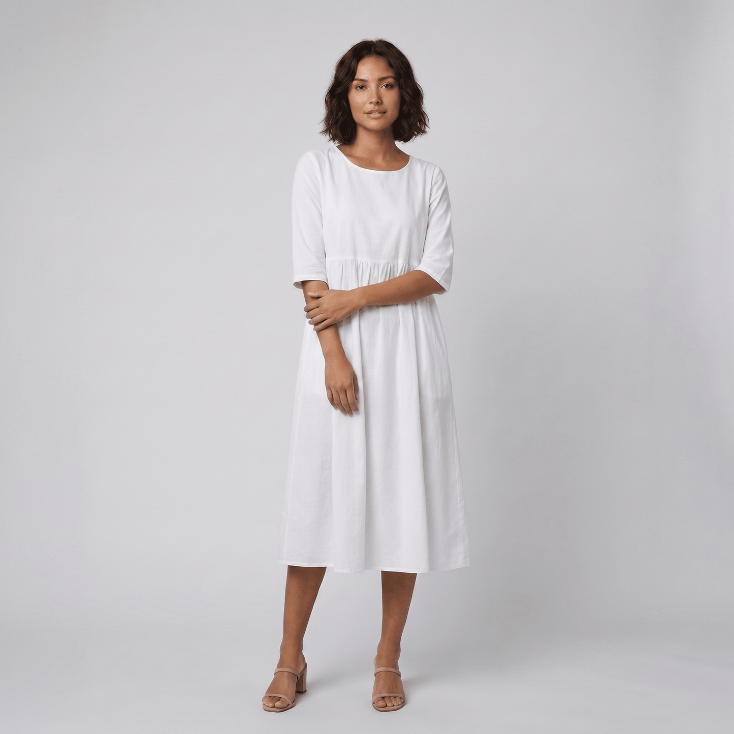 Ysoline - Summer Dresses for Women, Cotton Trapeze Silhouette with Lightweight Sleeves 4