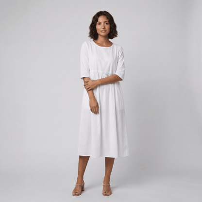 Ysoline - Summer Dresses for Women, Cotton Trapeze Silhouette with Lightweight Sleeves 4